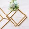 2 pcs 8" tall Matte Gold Geometric Cube Metal Stands Wedding Party Vase Holders